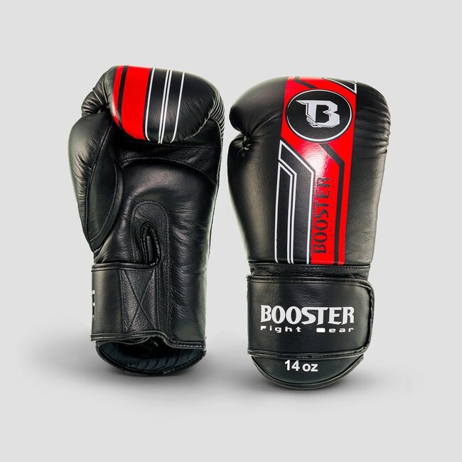 Booster Fightgear V9 Kickboksset Zwart/Rood – Bokshandschoenen & Scheenbeschermers