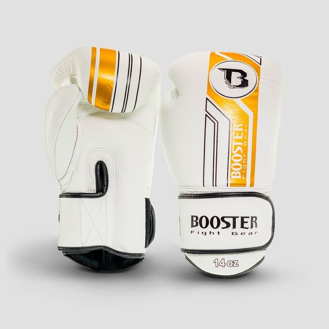 Booster Fightgear V9 Kickboksset Wit/Goud – Bokshandschoenen & Scheenbeschermers