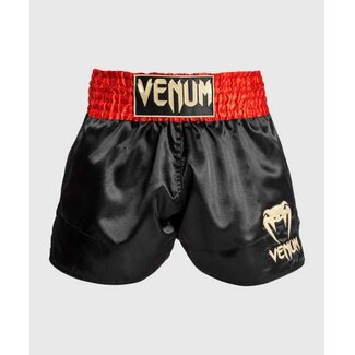 Venum Classic Muay Thai Shorts – Rood/Zwart/Goud