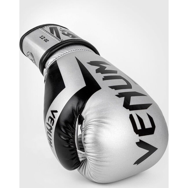 Venum Elite Bokshandschoenen voor Boksen en Kickboksen – Zilver/Zwart