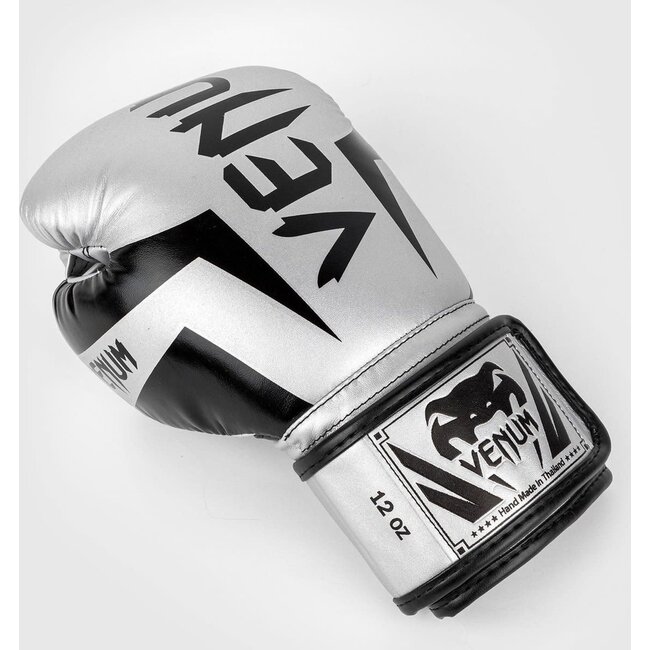 Venum Elite Bokshandschoenen voor Boksen en Kickboksen – Zilver/Zwart