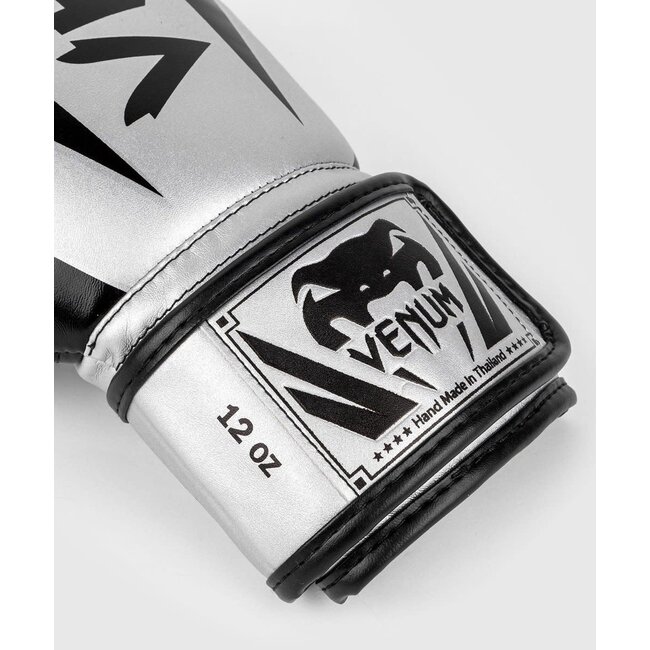 Venum Elite Bokshandschoenen voor Boksen en Kickboksen – Zilver/Zwart