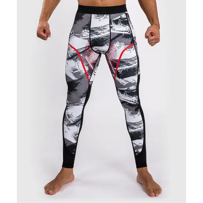 Venum Electron 3.0 Compressiebroek – Grijs/Rood – MMA & BJJ Spats