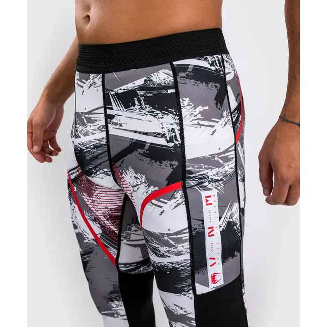 Venum Electron 3.0 Compressiebroek – Grijs/Rood – MMA & BJJ Spats