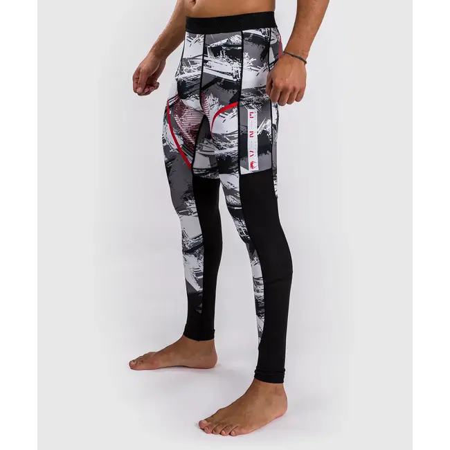 Venum Electron 3.0 Compressiebroek – Grijs/Rood – MMA & BJJ Spats