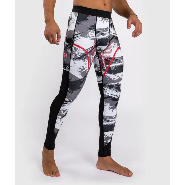 Venum Electron 3.0 Compressiebroek – Grijs/Rood – MMA & BJJ Spats