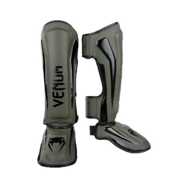 Venum Venum Elite Kickboksset – Bokshandschoenen & Scheenbeschermers – Khaki/Zwart