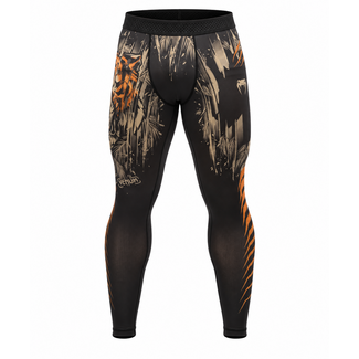 Venum Tiger Compressiebroek – Zwart/Neon Oranje