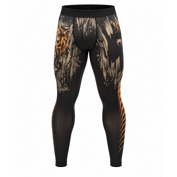 Venum Tiger pantalon de compression – noir/Neon orange