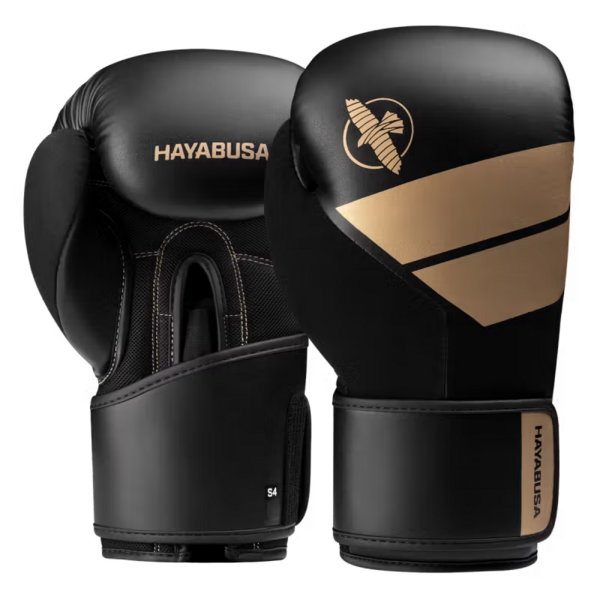 Hayabusa S4 gants de boxe – noir/or
