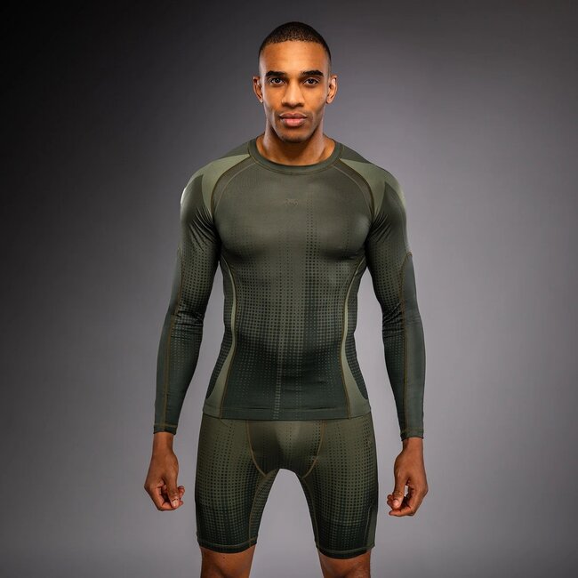 Venum Venum Stealth Long Sleeve Rashguard - Khaki/Dark Green