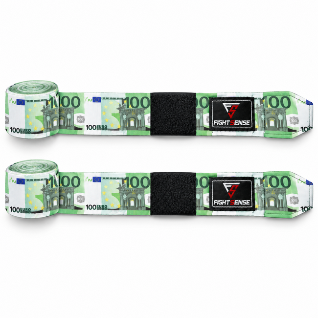 Fightsense Fightsense Limited Bandages – 100 Euro Print – 500 cm