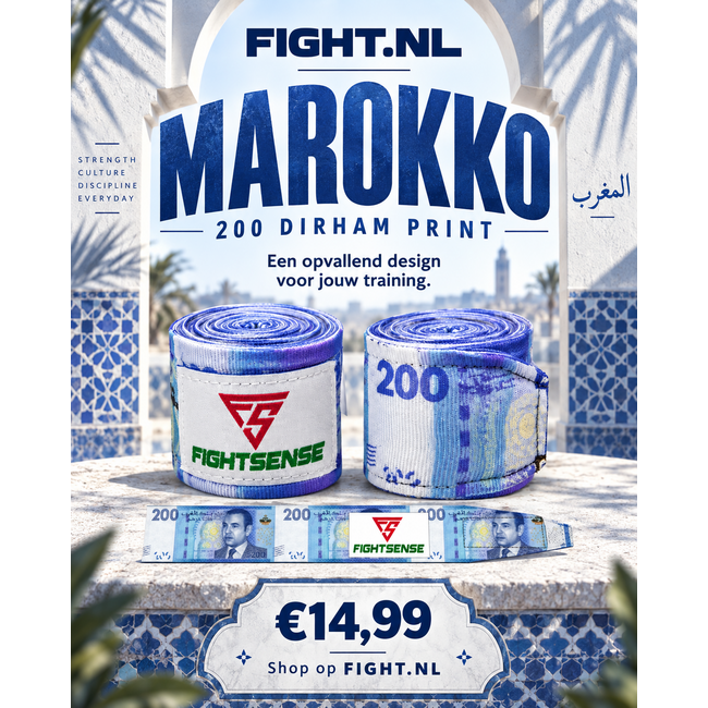 Fightsense Fightsense Boksbandages – Special Edition Marokko – 200 Dirham Print