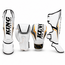 King Pro Boxing Thor Fightset – Bokshandschoenen & scheenbeschermers – Wit/Goud/Zwart