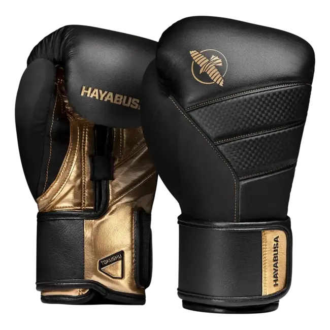 Hayabusa T3 Fightset – Bokshandschoenen en Scheenbeschermers – Zwart/Goud
