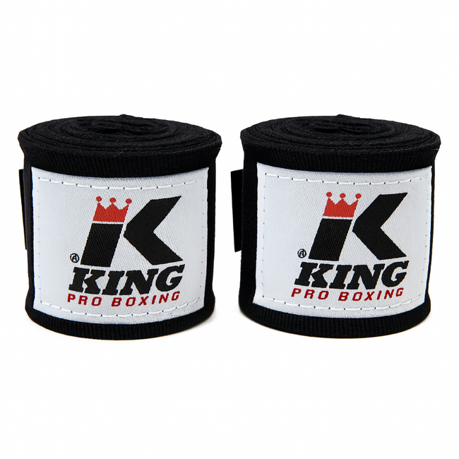 King Pro Boxing Handwraps – 460 cm Bandages Zwart| Pro KPB/BPC Serie