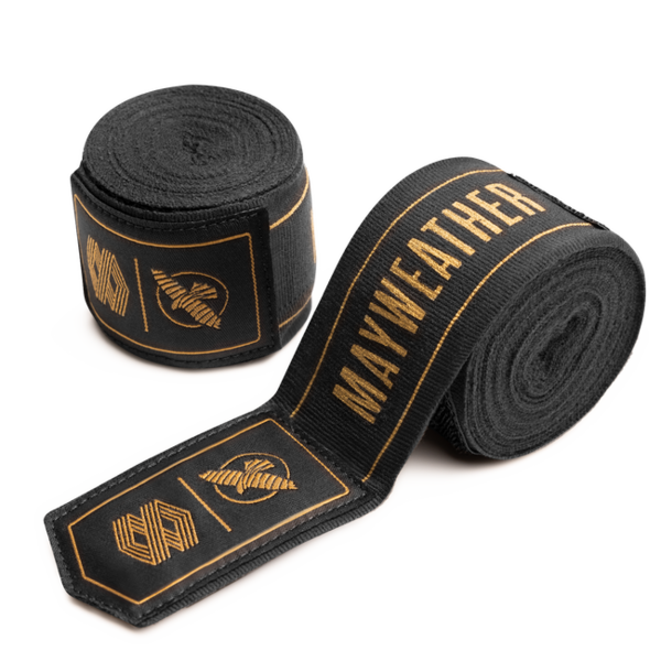 Hayabusa Mayweather Stretch bandes de boxe 180 inch – noir/or