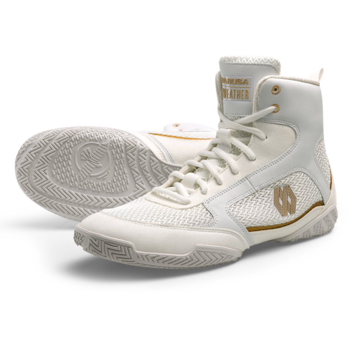 Hayabusa Mayweather Champ chaussures de boxe – blanc/or