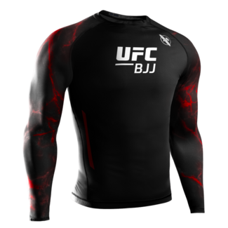 Hayabusa UFC BJJ Rashguard Heren Lange Mouw – Zwart/Rood