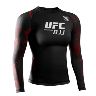 Hayabusa UFC BJJ Rashguard Dames Lange Mouw – Zwart/Rood