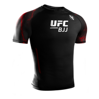 Hayabusa UFC BJJ Rashguard Heren Korte Mouw – Zwart/Rood