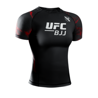 Hayabusa UFC BJJ Rashguard Dames Korte Mouw – Zwart/Rood