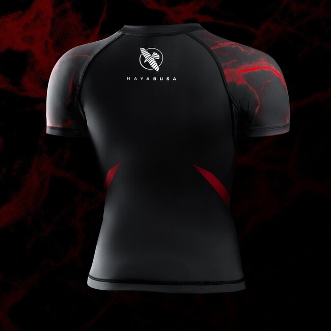 Hayabusa UFC BJJ Rashguard Dames Korte Mouw – Zwart/Rood