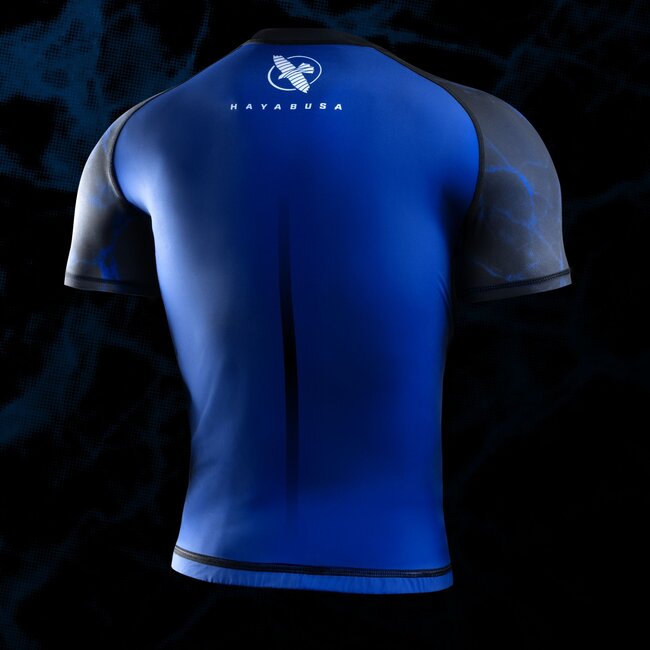 Hayabusa UFC BJJ Rashguard Heren Korte Mouw – Zwart/Blauw