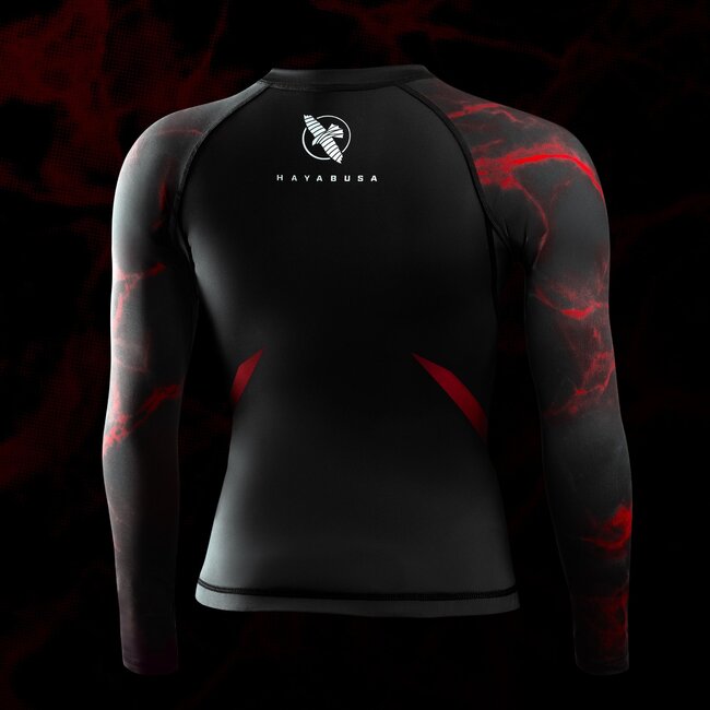 Hayabusa UFC BJJ Rashguard Dames Lange Mouw – Zwart/Rood