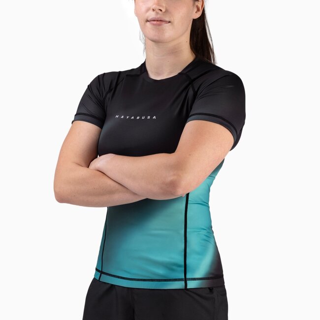 Hayabusa Apex Nova Rashguard Dames Korte Mouw – Aurora Teal