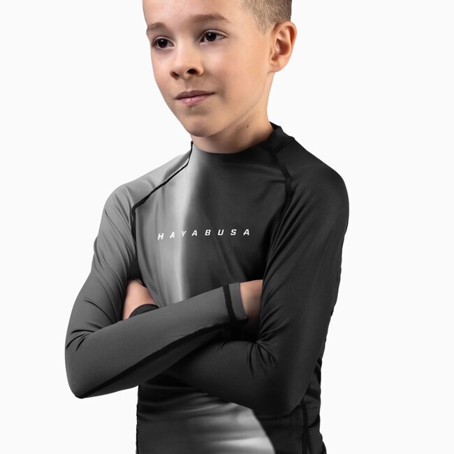 Hayabusa Apex Nova Rashguard Kids Lange Mouw – Nightfall Black