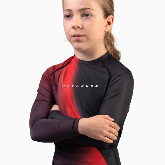 Hayabusa Apex Nova Rashguard Kids Lange Mouw – Eclipse Red
