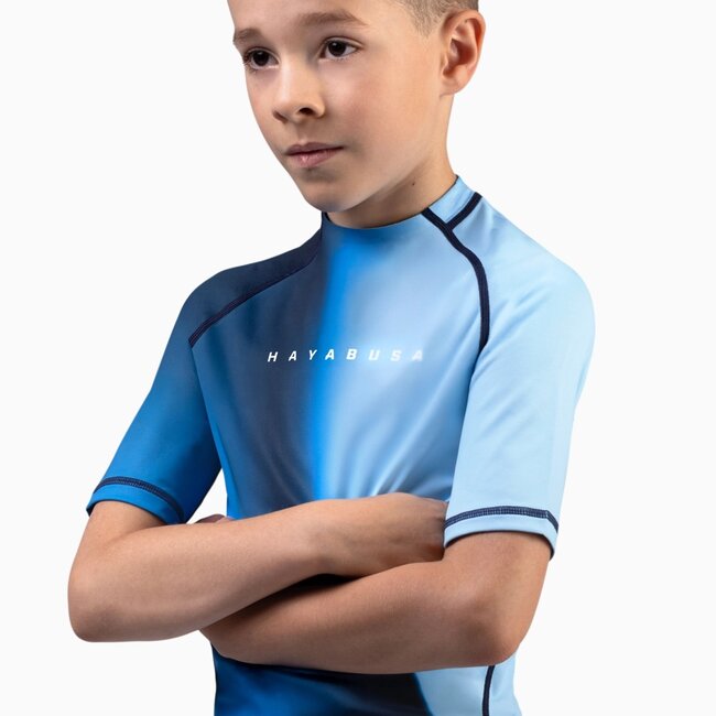 Hayabusa Apex Nova Rashguard Kids Korte Mouw – Tidal Blue