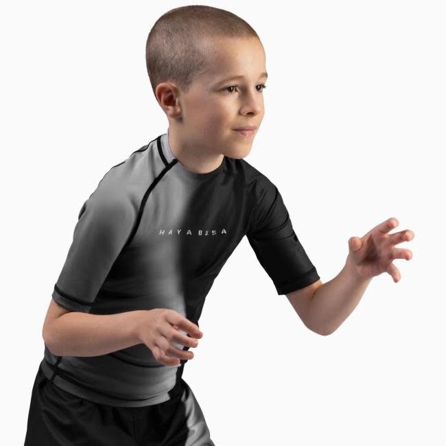 Hayabusa Apex Nova Rashguard Kids Korte Mouw – Nightfall Black