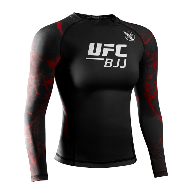 Hayabusa UFC BJJ Rashguard Dames Lange Mouw – Zwart/Rood