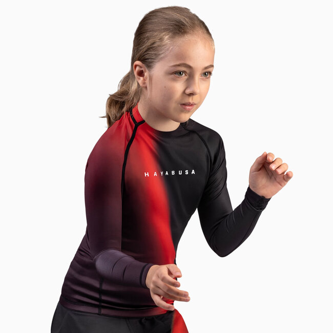 Hayabusa Apex Nova Rashguard Kids Lange Mouw – Eclipse Red
