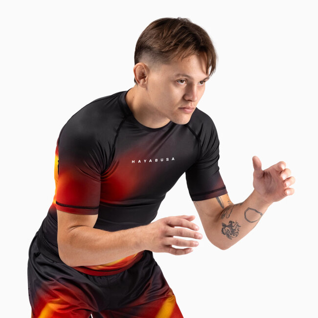 Hayabusa Apex Nova Rashguard Heren Korte Mouw – Sunburst Orange