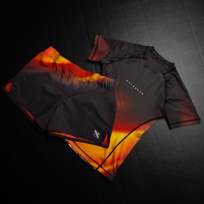 Hayabusa Apex Nova Rashguard Dames Korte Mouw – Sunburst Orange