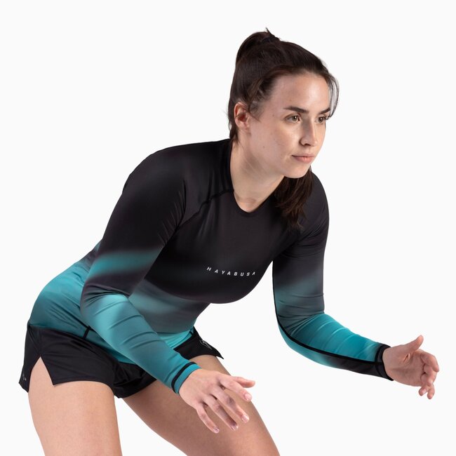 Hayabusa Apex Nova Rashguard Dames Lange Mouw – Aurora Teal