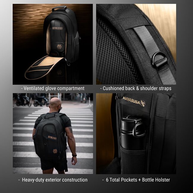 Hayabusa Mayweather Boksrugzak – Zwart/Goud