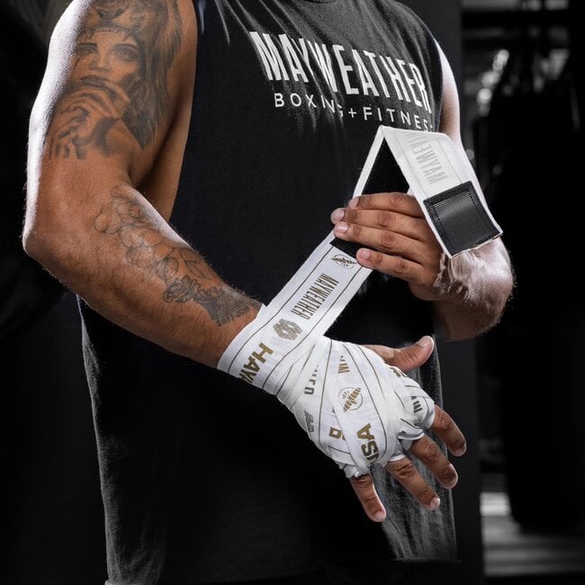 Hayabusa Mayweather Stretch Bandages 180 inch – Wit/Goud