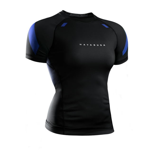 Hayabusa Pro Ranked damesrashguard korte mouwen – Blauw
