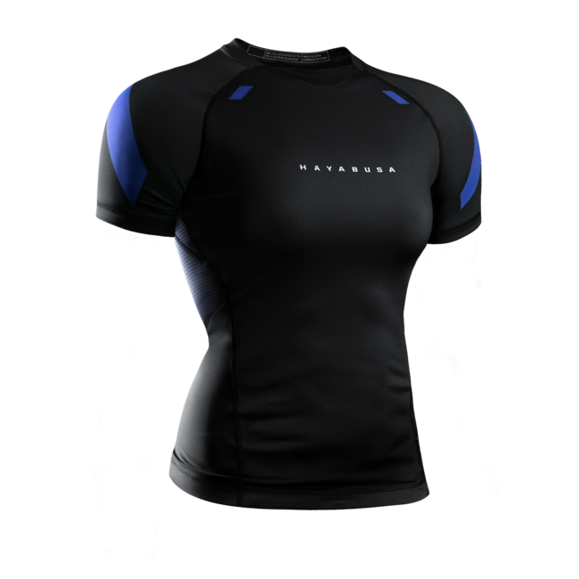 Hayabusa Pro Ranked damesrashguard korte mouwen – Blauw