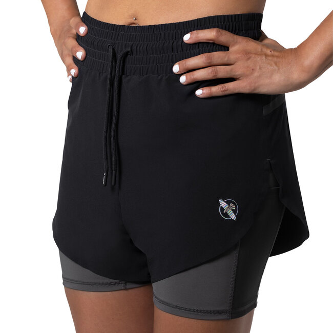 Hayabusa Mid Rise Layered damesshort – Zwart