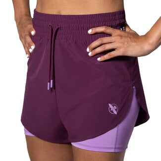 Hayabusa Mid Rise Layered damesshort – Wijnrood