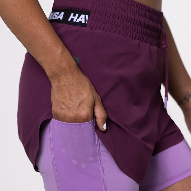 Hayabusa Mid Rise Layered damesshort – Wijnrood