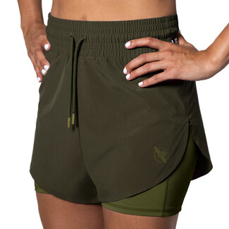 Hayabusa Mid Rise Layered damesshort – Olijfgroen