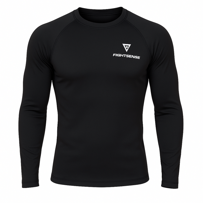 Fightsense Eclipse V1 Rashguard – Zwart – Compression Fit – MMA & Grappling – Vechtsportartikel voor vechtsport en training