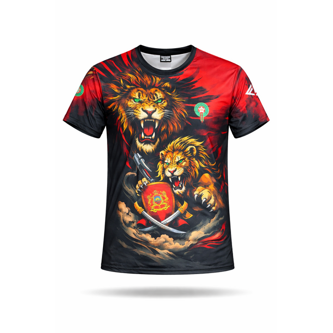 Fightsense T-shirt – Marokko – ATLAS LION – Sportshirt voor vechtsport en training