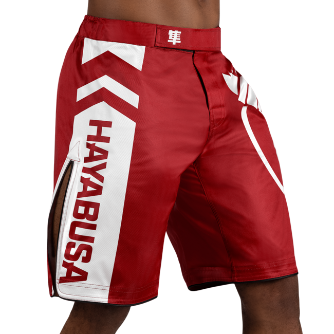 Hayabusa Icon MMA-short – Rood/wit